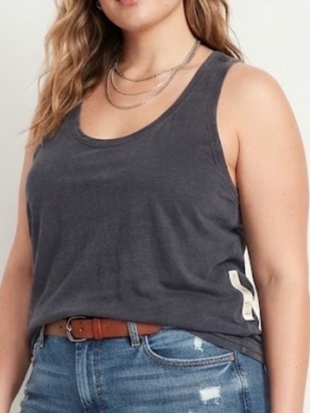 NWT Universal Thread Dark Charcoal Washed Scoop Neck Tank Top XXL